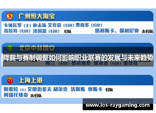 降薪与赛制调整如何影响职业联赛的发展与未来趋势